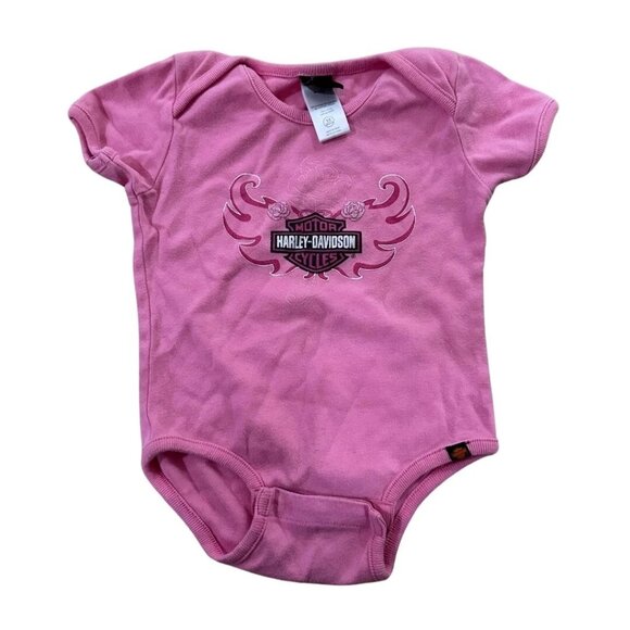 Harley-Davidson Pink Baby Bodysuit 18M - Picture 1 of 2